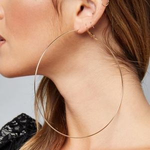 bebe oversize hoop earrings - gold